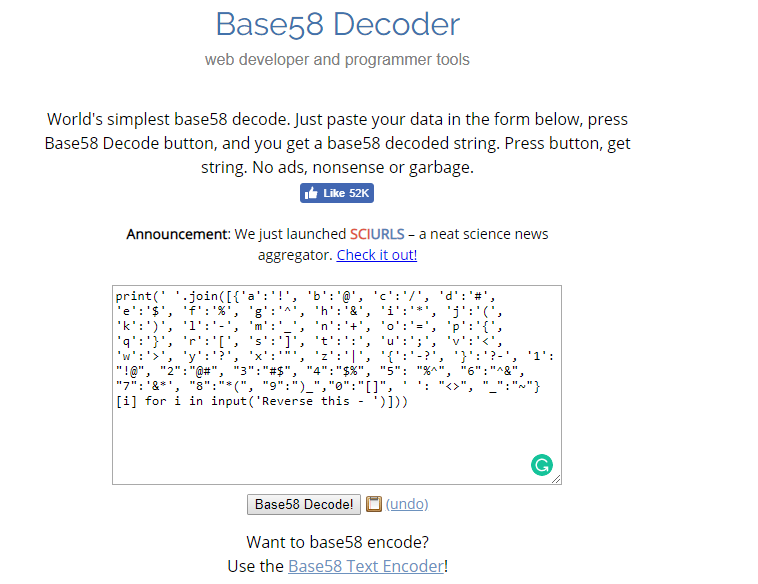 base58 decode